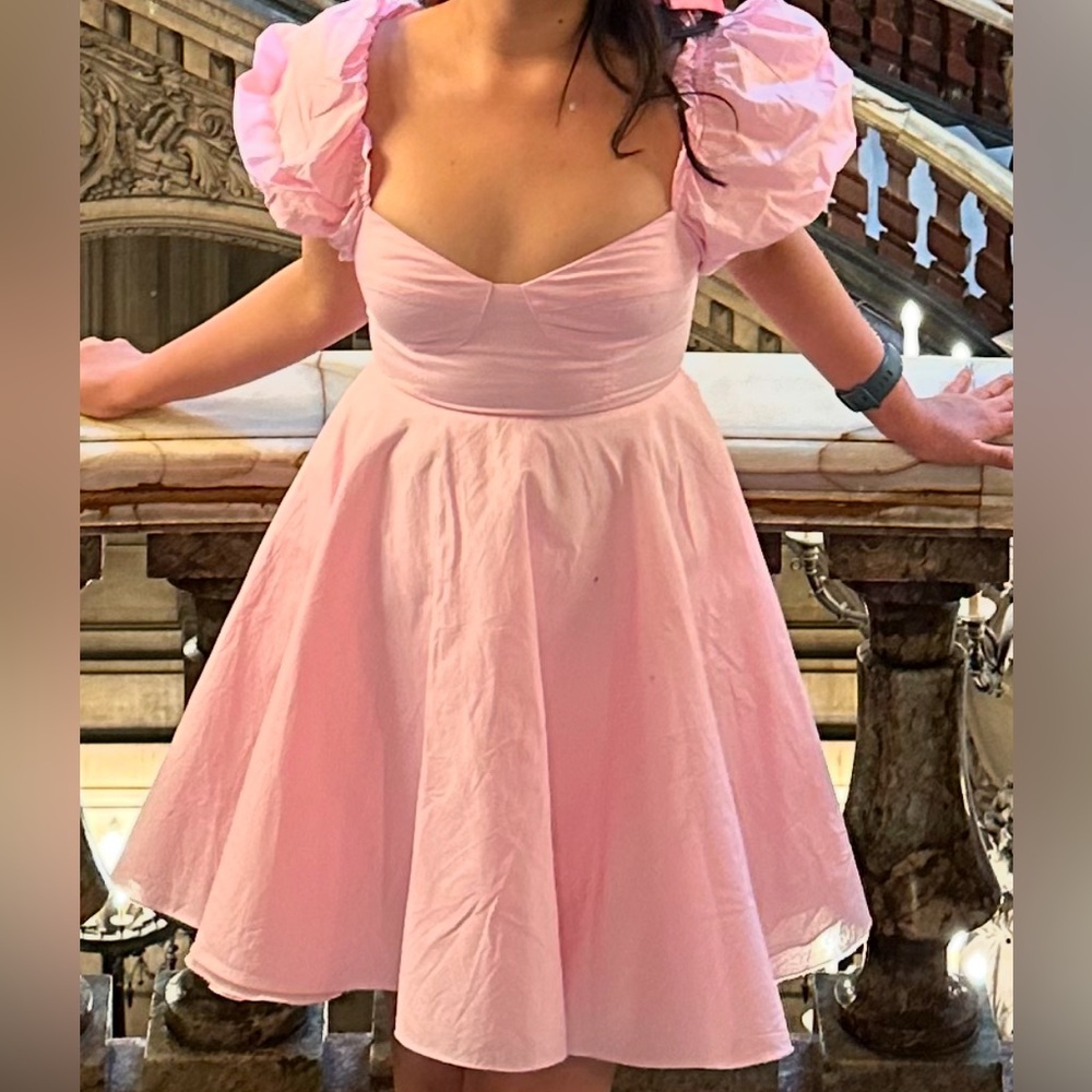 Selkie parliament dress in pink cotton. Size xs